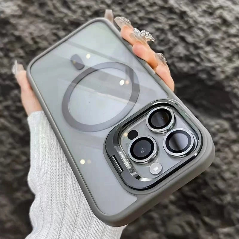 Capa Magnética Com Suporte De Lente Para iPhone