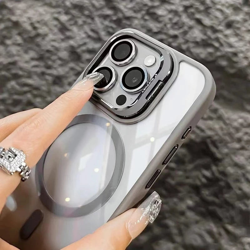Capa Magnética Com Suporte De Lente Para iPhone