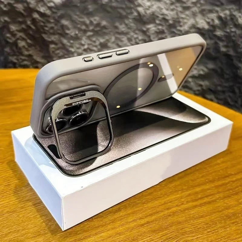 Capa Magnética Com Suporte De Lente Para iPhone